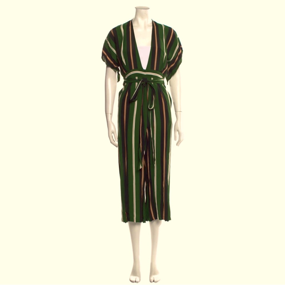 Faithfull The Brand Striped V-Neck Jumpsuit